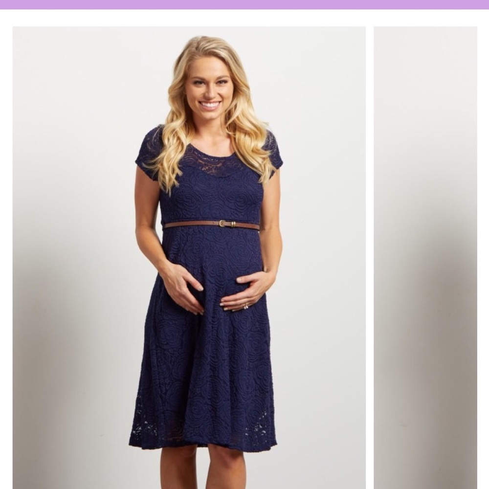 Pinkblush lace maternity dress.